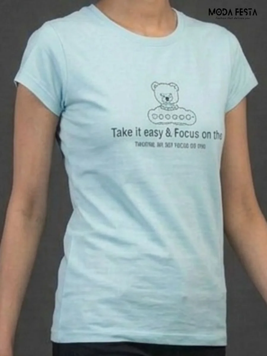 ModaFesta -Light Blue Graphic T-Shirt